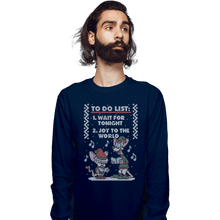 Load image into Gallery viewer, Shirts Long Sleeve Shirts, Unisex / Small / Navy Christmas List