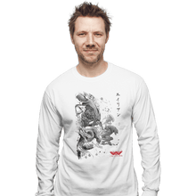 Load image into Gallery viewer, Shirts Long Sleeve Shirts, Unisex / Small / White Xenomorphs Invasion Sumi-e
