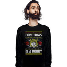 Load image into Gallery viewer, Shirts Long Sleeve Shirts, Unisex / Small / Black Christmas Is A Robot