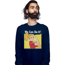 Load image into Gallery viewer, Shirts Long Sleeve Shirts, Unisex / Small / Navy Adora Says We Can Do It!