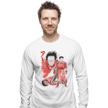 Load image into Gallery viewer, Shirts Long Sleeve Shirts, Unisex / Small / White Kaneda And Tetsuo Sumi-e