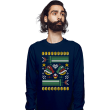 Load image into Gallery viewer, Shirts Long Sleeve Shirts, Unisex / Small / Navy A Very Mushroom Christmas