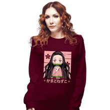 Load image into Gallery viewer, Shirts Long Sleeve Shirts, Unisex / Small / Maroon Nezuko