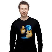 Load image into Gallery viewer, Shirts Long Sleeve Shirts, Unisex / Small / Black Three Doge Moon
