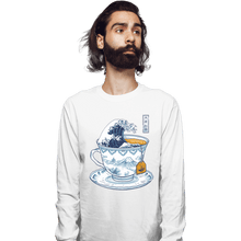Load image into Gallery viewer, Shirts Long Sleeve Shirts, Unisex / Small / White The Great Kanagawa Tea