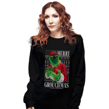 Load image into Gallery viewer, Daily_Deal_Shirts Long Sleeve Shirts, Unisex / Small / Black Merry Grouchmas Ugly Sweater