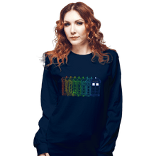 Load image into Gallery viewer, Secret_Shirts Long Sleeve Shirts, Unisex / Small / Navy Tardis Trail