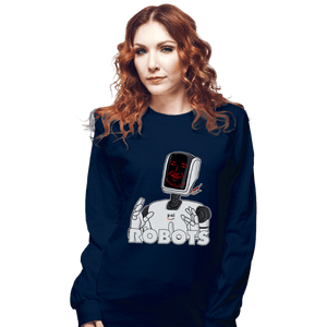 Daily_Deal_Shirts Long Sleeve Shirts, Unisex / Small / Navy Robots