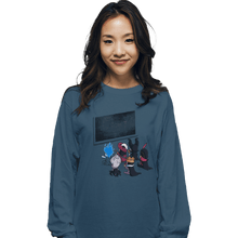 Load image into Gallery viewer, Shirts Long Sleeve Shirts, Unisex / Small / Indigo Blue School Of Villains