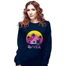 Load image into Gallery viewer, Shirts Long Sleeve Shirts, Unisex / Small / Navy Retro Kame House