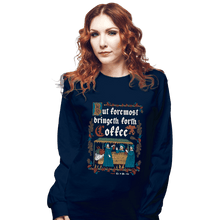 Load image into Gallery viewer, Daily_Deal_Shirts Long Sleeve Shirts, Unisex / Small / Navy Illuminated Coffee
