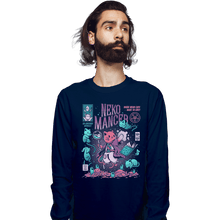 Load image into Gallery viewer, Shirts Long Sleeve Shirts, Unisex / Small / Navy Nekomancer