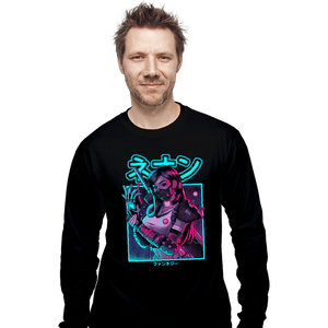 Shirts Long Sleeve Shirts, Unisex / Small / Black Neon Fantasy VII
