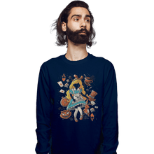 Load image into Gallery viewer, Shirts Long Sleeve Shirts, Unisex / Small / Navy Wonderland Girl