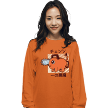 Load image into Gallery viewer, Shirts Long Sleeve Shirts, Unisex / Small / Orange Cute Devil Dog Big Size