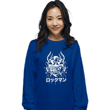 Load image into Gallery viewer, Shirts Long Sleeve Shirts, Unisex / Small / Royal Blue Blue Bomber Oni