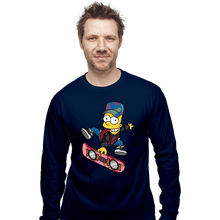 Load image into Gallery viewer, Daily_Deal_Shirts Long Sleeve Shirts, Unisex / Small / Navy Bart To The Future