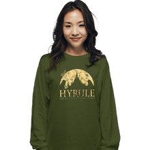 Load image into Gallery viewer, Shirts Long Sleeve Shirts, Unisex / Small / Military Green Hyrule Tourist