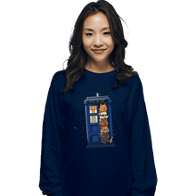 Load image into Gallery viewer, Daily_Deal_Shirts Long Sleeve Shirts, Unisex / Small / Navy Tardis Cats
