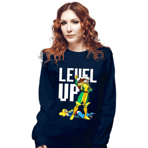 Daily_Deal_Shirts Long Sleeve Shirts, Unisex / Small / Navy Rogue Level Up