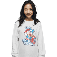 Load image into Gallery viewer, Shirts Long Sleeve Shirts, Unisex / Small / White Cap'n AmeriCrunch