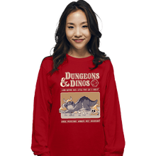 Load image into Gallery viewer, Daily_Deal_Shirts Long Sleeve Shirts, Unisex / Small / Red Dungeons And Dinos