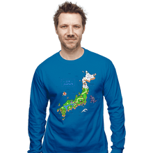 Load image into Gallery viewer, Secret_Shirts Long Sleeve Shirts, Unisex / Small / Sapphire Super Japan World Map