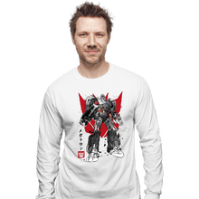 Load image into Gallery viewer, Daily_Deal_Shirts Long Sleeve Shirts, Unisex / Small / White Destruction Sumi-e

