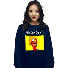 Load image into Gallery viewer, Shirts Long Sleeve Shirts, Unisex / Small / Navy We Can Do It Shinji