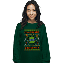 Load image into Gallery viewer, Shirts Long Sleeve Shirts, Unisex / Small / Forest Leonardo Christmas