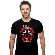 Load image into Gallery viewer, Shirts Fitted Shirts, Mens / Small / Black Fight, Resist, Survive