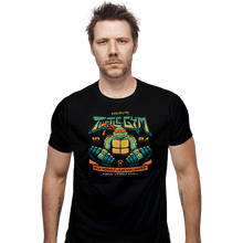 Load image into Gallery viewer, Daily_Deal_Shirts Fitted Shirts, Mens / Small / Black Mikey&#39;s Turtle Gym
