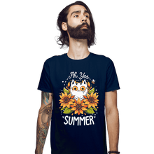 Load image into Gallery viewer, Daily_Deal_Shirts Fitted Shirts, Mens / Small / Navy Summer Kitten Sniffles