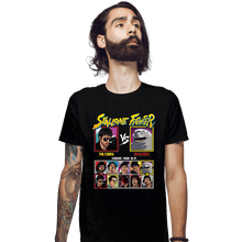 Load image into Gallery viewer, Shirts Fitted Shirts, Mens / Small / Black Stallone Fighter