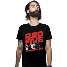 Load image into Gallery viewer, Shirts Fitted Shirts, Mens / Small / Black Red 5 Standing By