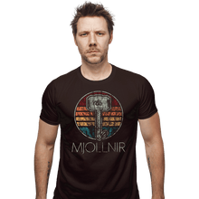 Load image into Gallery viewer, Shirts Fitted Shirts, Mens / Small / Dark Chocolate Retro Mjollnir
