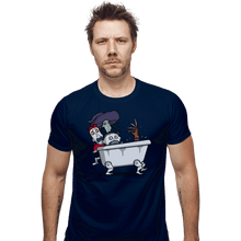 Load image into Gallery viewer, Daily_Deal_Shirts Fitted Shirts, Mens / Small / Navy Halloween Bathtub