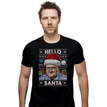 Load image into Gallery viewer, Shirts Fitted Shirts, Mens / Small / Black Hello Santa