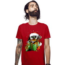 Load image into Gallery viewer, Daily_Deal_Shirts Fitted Shirts, Mens / Small / Red Christmas Robot