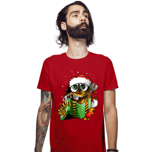 Daily_Deal_Shirts Fitted Shirts, Mens / Small / Red Christmas Robot