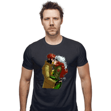Load image into Gallery viewer, Daily_Deal_Shirts Fitted Shirts, Mens / Small / Dark Heather Rogue And Gambit Kiss