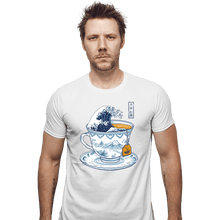 Load image into Gallery viewer, Shirts Fitted Shirts, Mens / Small / White The Great Kanagawa Tea