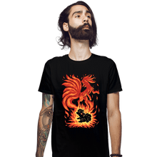 Load image into Gallery viewer, Shirts Fitted Shirts, Mens / Small / Black The Flame Tailed Fox Within