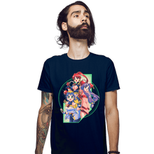 Load image into Gallery viewer, Daily_Deal_Shirts Fitted Shirts, Mens / Small / Navy Robot Hearts