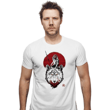 Load image into Gallery viewer, Shirts Fitted Shirts, Mens / Small / White Wolf Princess Ink