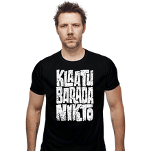 Load image into Gallery viewer, Daily_Deal_Shirts Fitted Shirts, Mens / Small / Black Klaatu Barada Nikto!