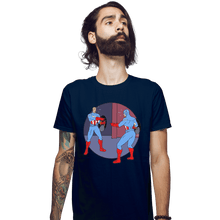 Load image into Gallery viewer, Shirts Fitted Shirts, Mens / Small / Navy Captain Americas