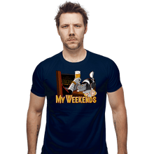 Load image into Gallery viewer, Daily_Deal_Shirts Fitted Shirts, Mens / Small / Navy My Weekends