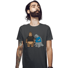 Load image into Gallery viewer, Daily_Deal_Shirts Fitted Shirts, Mens / Small / Charcoal Stupid Kaijus!