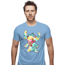 Load image into Gallery viewer, Shirts Fitted Shirts, Mens / Small / Powder Blue Magical Silhouettes - Stitch